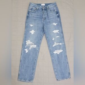 Pistola Light Blue Distressed Straight Leg Jeans